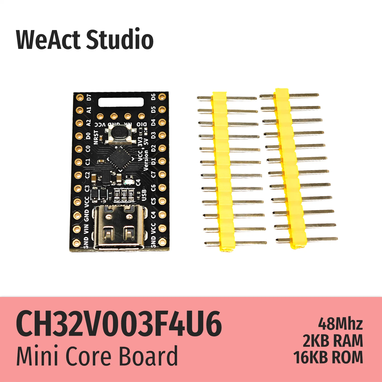 Weact CH32V003F4U6 CH32V003F4 CH32V003 CH32V0 CH32 RISC-V low-power Csutka Pást Bemutató példány Pást