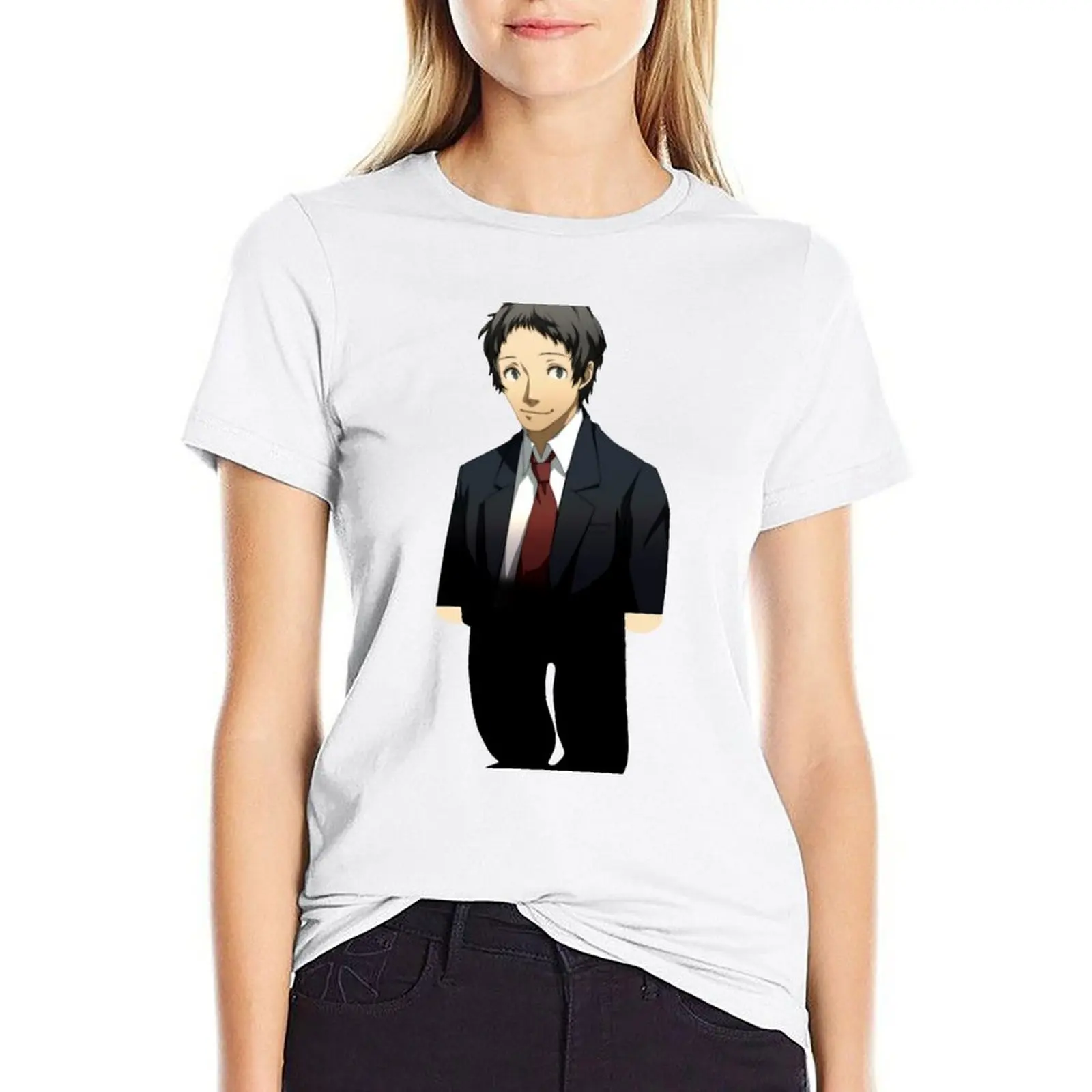 

Adachi From Persona T-Shirt oversized workout shirts for Women Woman clothing