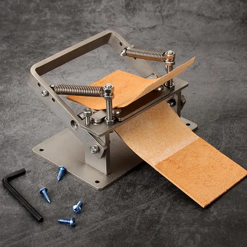 Stainless Steel Leather Splitter Machine DIY Manual Cutting Peeler Strip Belt leather skiving tool 10 Blade 100MM*18MM leather strip cutter tool