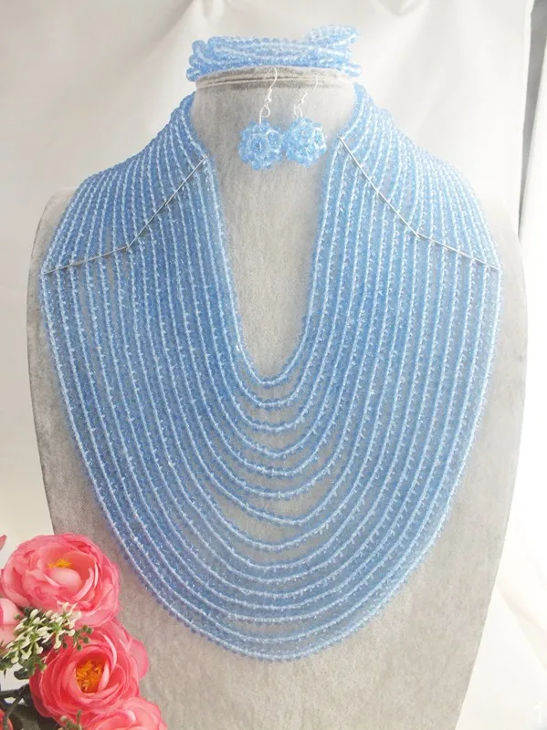 

2020- New Arrival Blue Crystal Beads For Nigerian Wedding