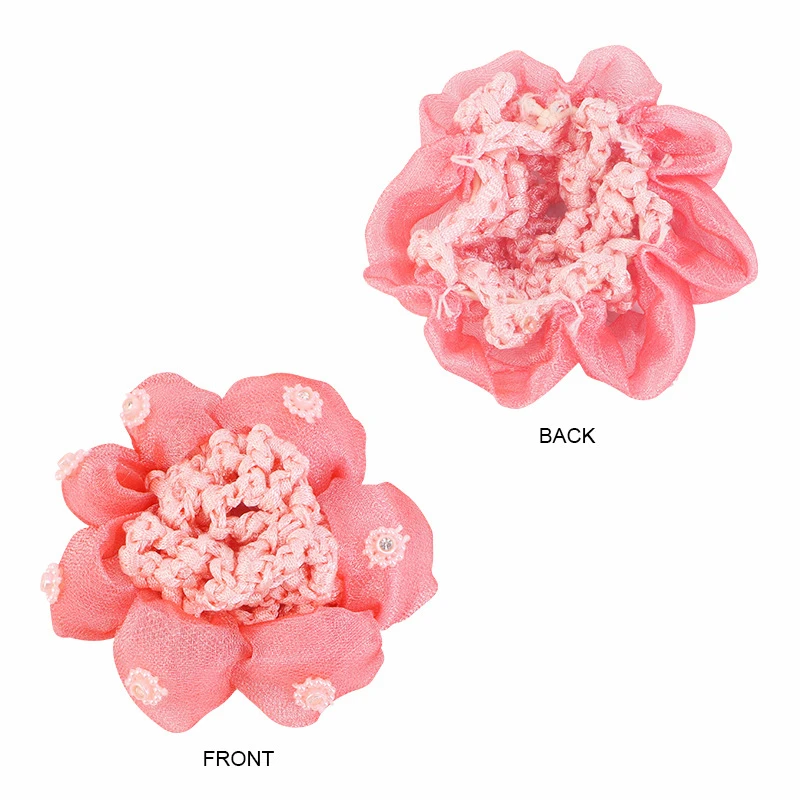 Kinder-Haarschleier Haarnetz Haaraccessoires Mädchen Kinder Ballett Tanz Häkel-Dekor Blumenform Kopfschmuck – Detail 2