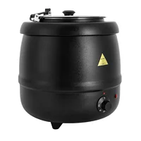 Casserole électrique pour soupe 400W, 10L, chauffe-soupe de cuisine, pot chauffe-aliments avec couvercle 35-80 ° C Pour sauces, boissons 6