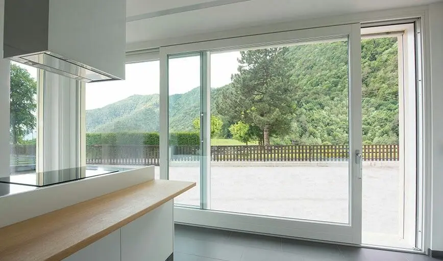 DN Exterior Doors for House Thermal Break Aluminum Doors Double Glazed Retractable Screen Patio Aluminum Frame Sliding Door