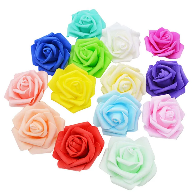 30pcs 6cm Artificial Foam Rose Flower Heads For Home Wedding Party Decoration Cheap Fake Flower DIY Wreath Handmade Accessories