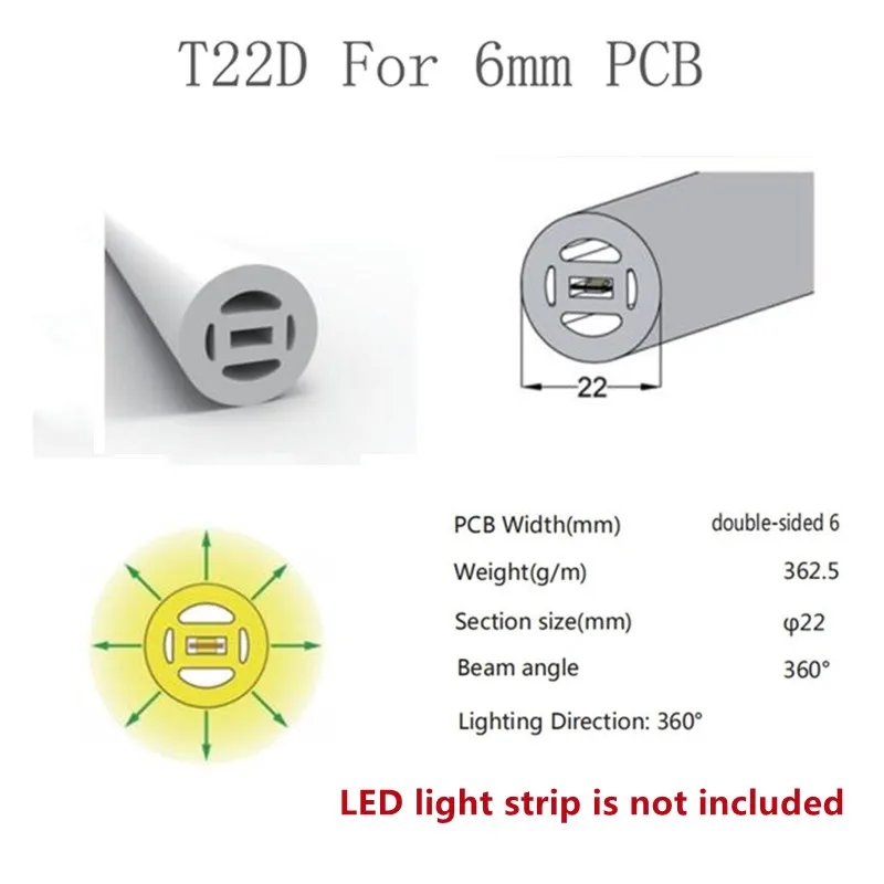 thumbnail image 1 of Tira de luces LED de neón flexible de 1 a 5 m/pieza con carcasa de perfil para empotrar, resistente al agua, IP67, para decoración de exteriores, 1 of 5