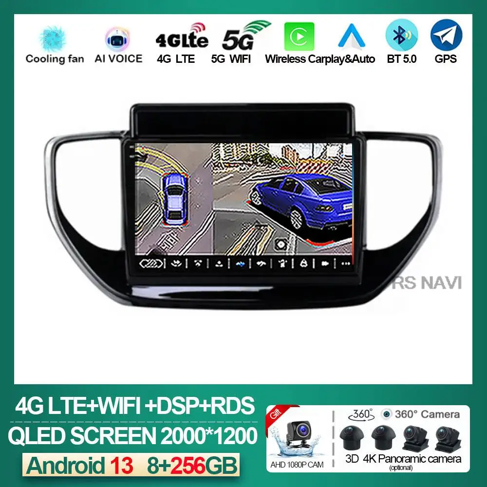 

9" Android 13 Car Radio For Hyundai Solaris Accent 2 II 2020 - 2021 Multimedia Stereo System Player Navigation GPS Head Unit