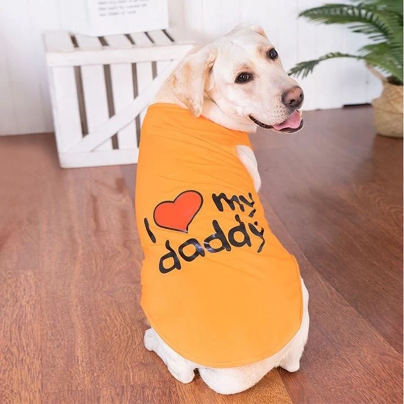 

Mommy Daddy Summer Dog Shirt, Puppy Pet Clothes, Small Dogs Vest, Soft Cat Clothes, Chihuahua, Yorkie Clothing