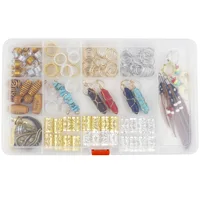 150pcs/box Mix Natural Crystal Gravel Spring Ring Hair Braid Dreadlocks Beads Clips Hair Decoration Accessories 2