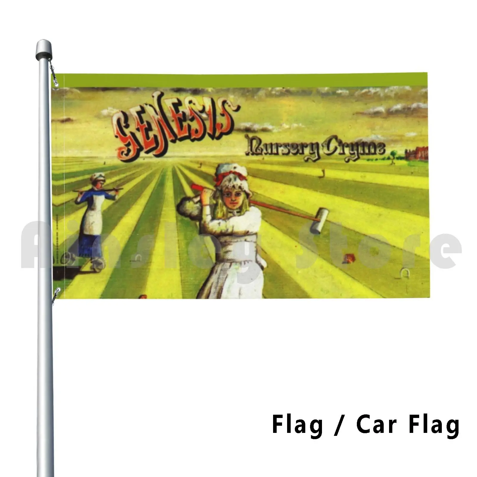 Genesis-Nursery Cryme Outdoor Decor Flag Car Flag 2014 Genesis Nursery Cryme Genesis Phil Collins Peter Gabriel