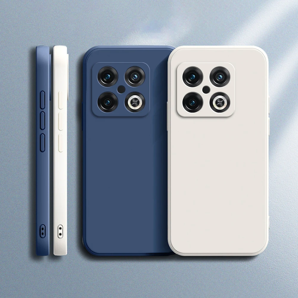 원플러스 10 프로 10T 10R 10Pro 5G 용 럭셔리 충격 방지 휴대폰 케이스, 심플 스퀘어 액체 실리콘, 오리지널 소프트 백 커버 하우징