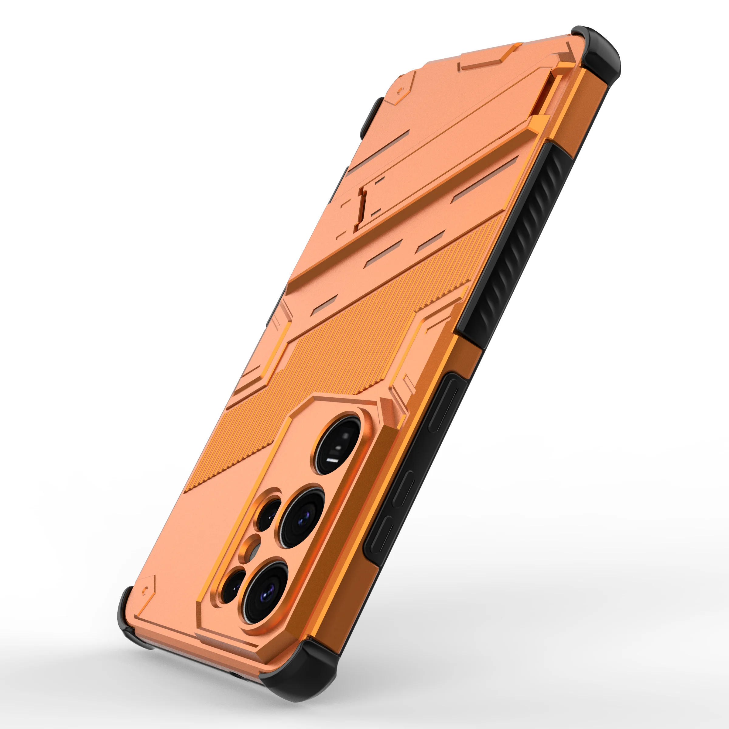 Armor Shockproof Phone Case with Holder and Lens Protection Cover