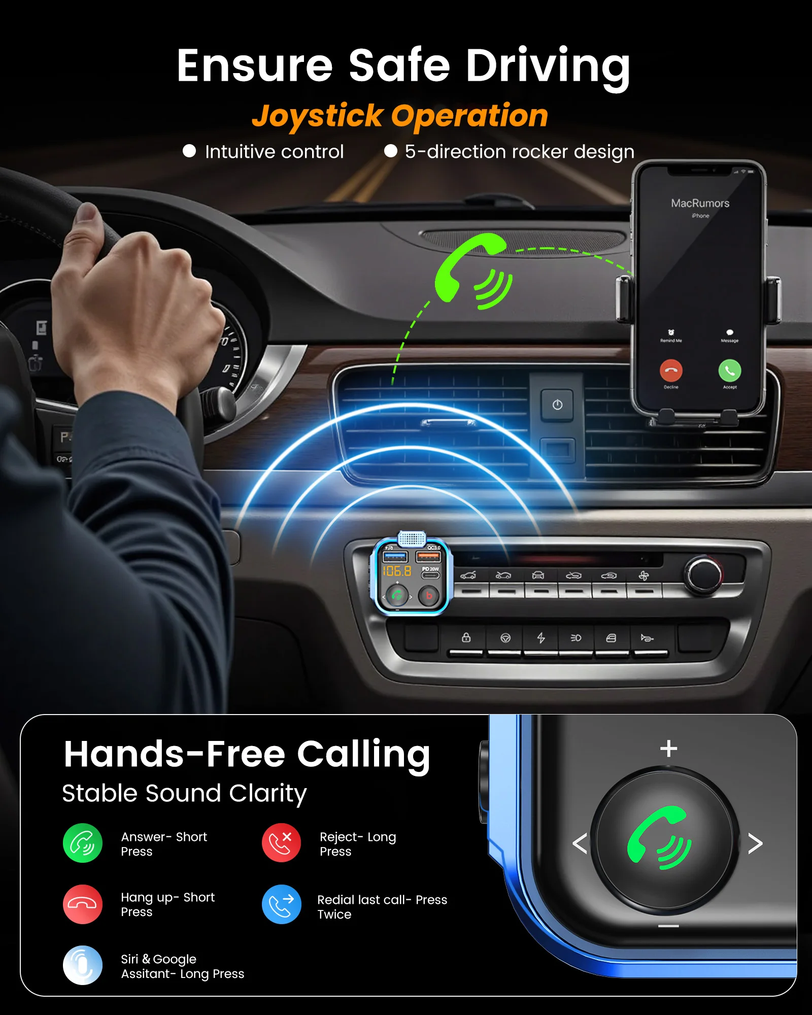 Autoradio Phonocar per Mercedes C (W204) con Vivavoce Bluetooth SD USB USB ricarica cellulare