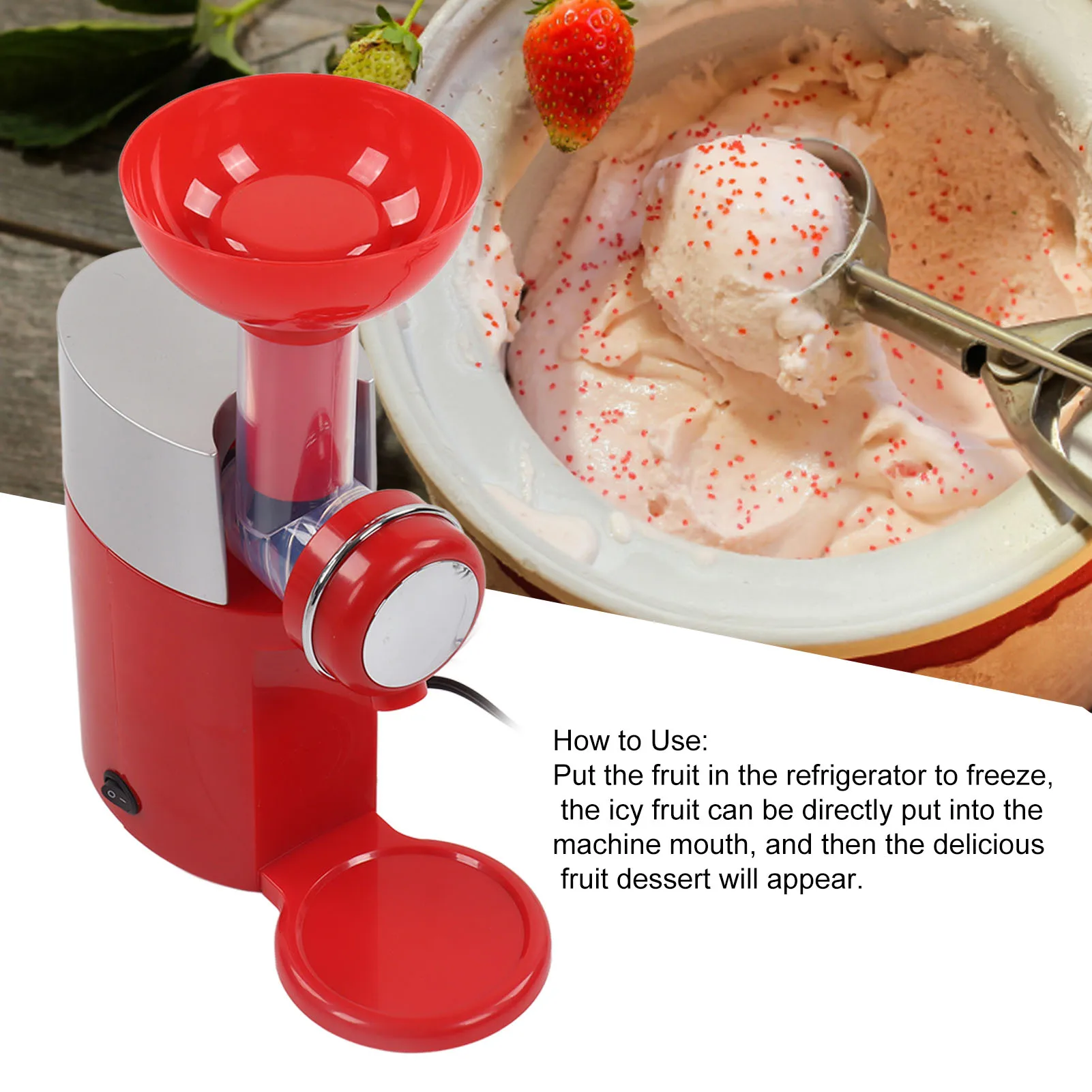 Fruit Dessert Machine Home Ice Cream Machine Icecream Maker Fruit Ice Cream Dessert Making Machine 160W Set Kit for Home Kitchen 2