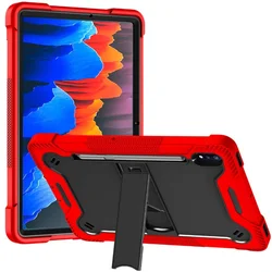 Durable Hybrid Shockproof Tablet Case with Rugged Protection for S10 Plus 12.4inch (Red black)