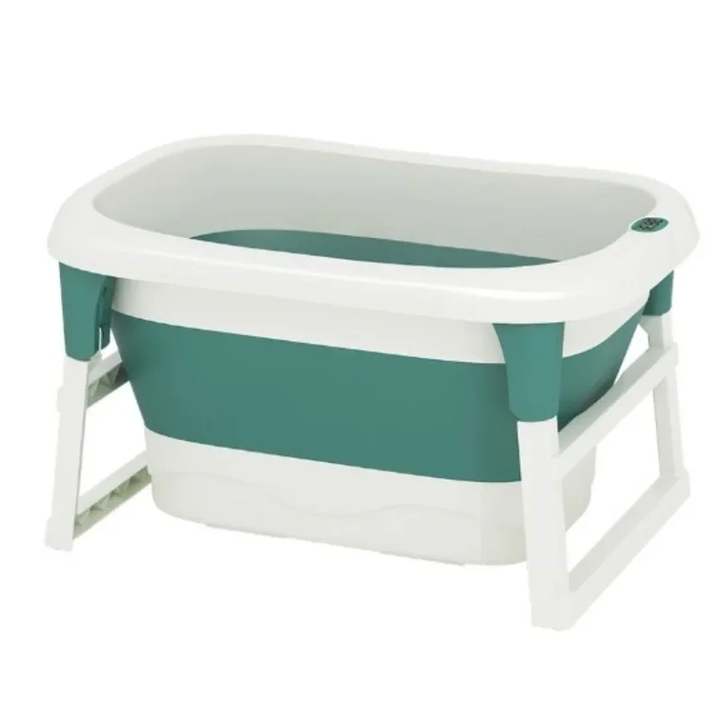 Baby Shining 0-10Y Children Folding Bath Tub Height 44.5cm Baby Bath Seat Insulation Non Slip Easy Storage Kid Widen Bucket