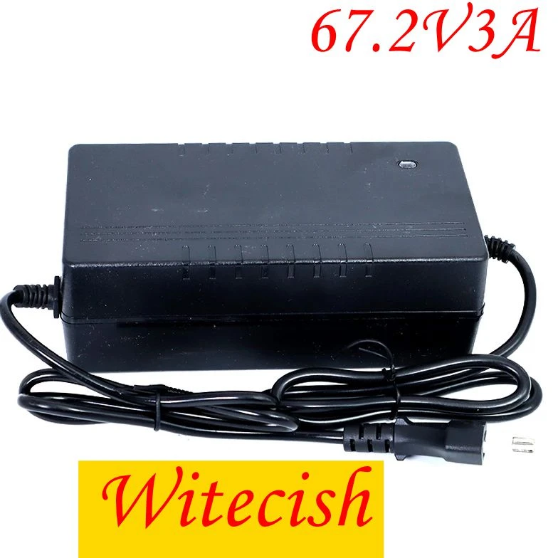 16 String 60V 3A 18650 Lithium Battery Charger Constant Current Constant Voltage 67.2V Polymer Charger DC 5.5*2.1mm