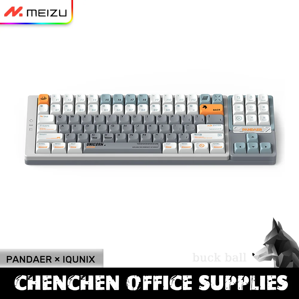 

Meizu Pandaer × Iqunix MOD Mechanical Keyboard 3-Mode 2.4G Wireless Keyboard 89Keys RGB All Aluminium Wireless Unicorn Keyboards