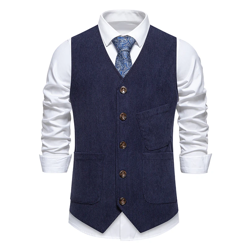 Gilet vintage en velours côtelé pour hommes