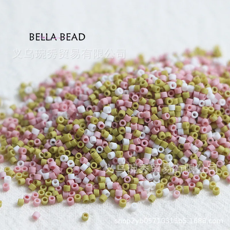 Handmade Matte Antique Macaron Glass Beads for DIY French Embroidery