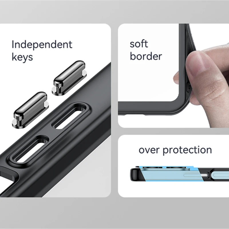 Enhanced Shockproof Clear Back Cover with Color Frame
