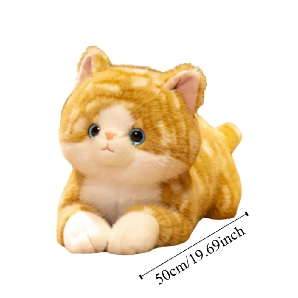 Cuddly Kitten Toys Lying Prone Soft Texture Imitation Lying Cat Toys Cute Lovely Simulation Stuffed Cat Gift Giving