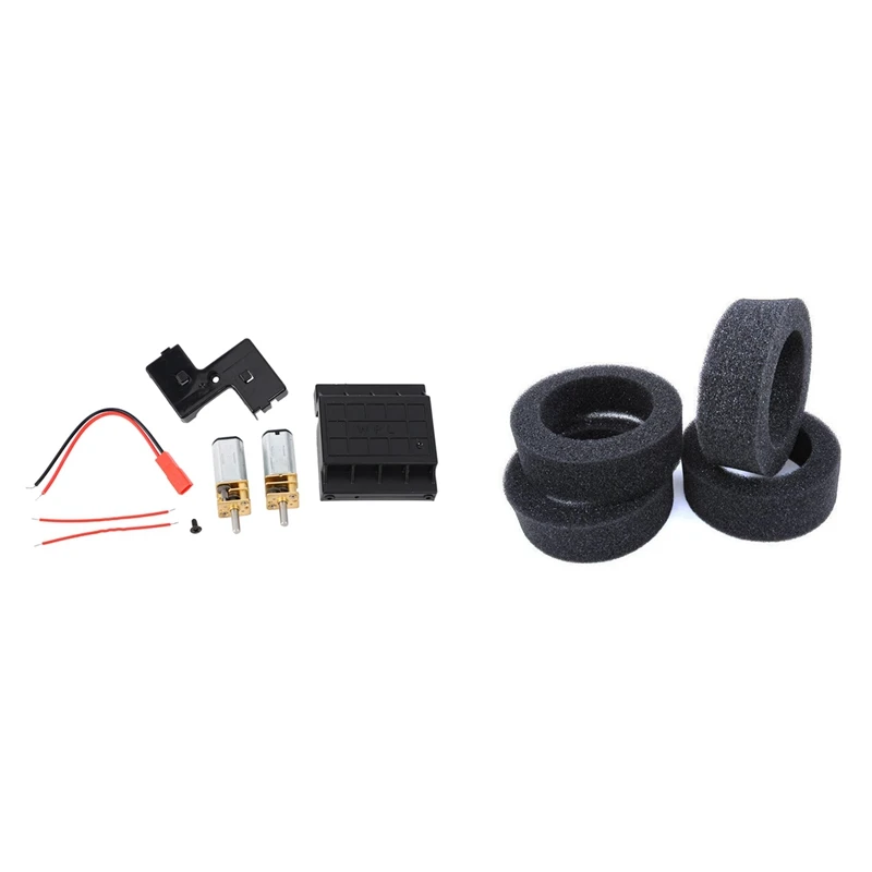 1X Dual Motor N30 Deceleration Gearbox Kit For WPL C14 C24 C14K C24K & 4Pcs Tire Soft Sponge Foam For MN D90 D99 MN99S