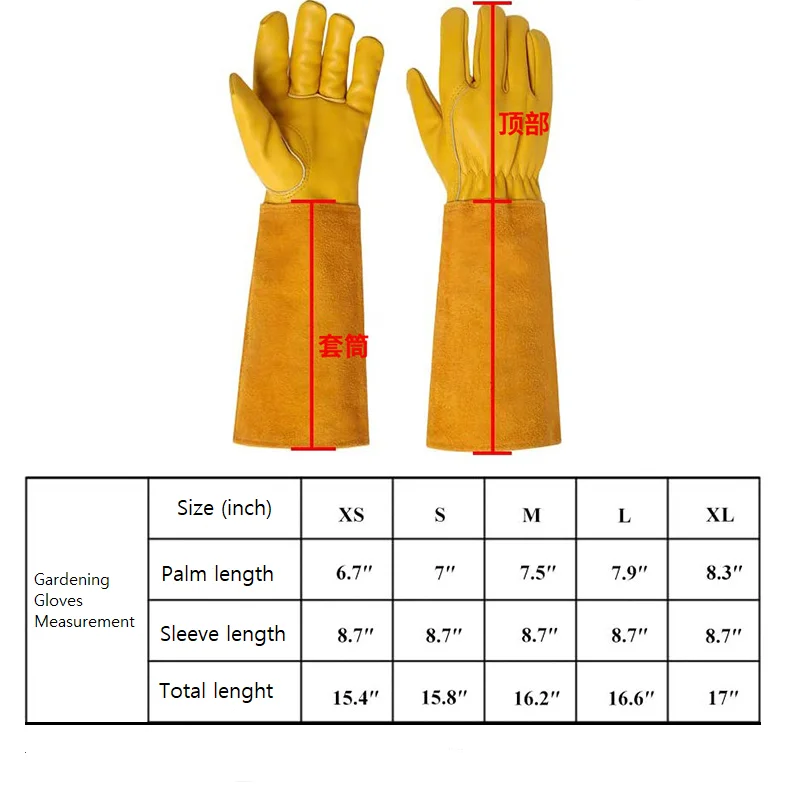 Guanti Da Giardinaggio Lunghi In Pelle - Antispine, Protezione Fino Al Gomito, Per Uomo E Donna, Ideali Per Rose E Cactus - Foto 5