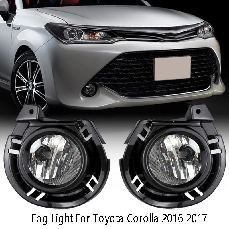 

Front Bumper Fog Light Assembly With W/Bulb Switch Wire Bezel Anti Fog Light For Toyota Corolla 2016 2017