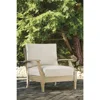 Clare View Outdoor Eucalyptus Wood Single Cushioned Lounge Chair, Beige,Garden Chair,Living Room 2