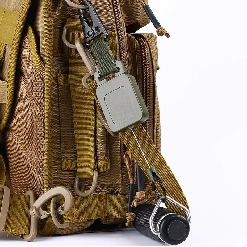Steel Wire Keychain Holder Multi-purpose Tactical Backpack Hooks Retractable Badge Reels Outdoor Accessories 1 Piece badge holder,retractable badge reel,retractable key ring,retractable id lanyard,retractable id tag,badge holder keychain