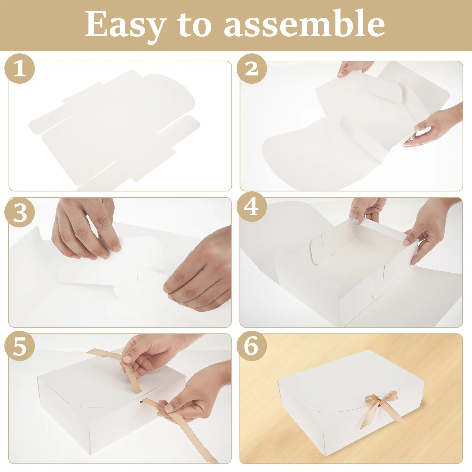 10 Pcs Gift Boxes with Lids and Ribbon – Large Capacity Paper Present Boxes, Decorative... - SKU GBLR1853 - UGI Packaging