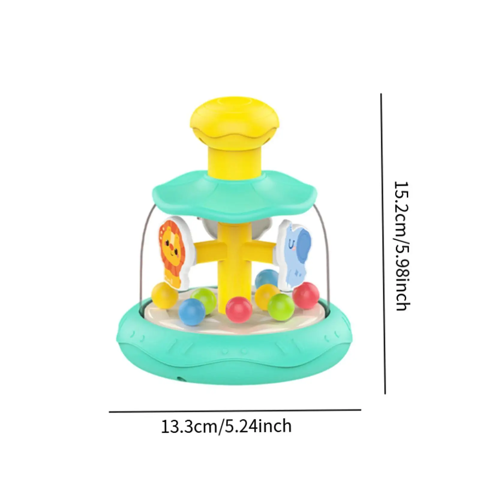 Baby Press Spinning Toy Rotating Jumping Ball Animal Motor Skills Learning Toy for Age 6 Months+ Toddlers Baby Girls Boys Infant