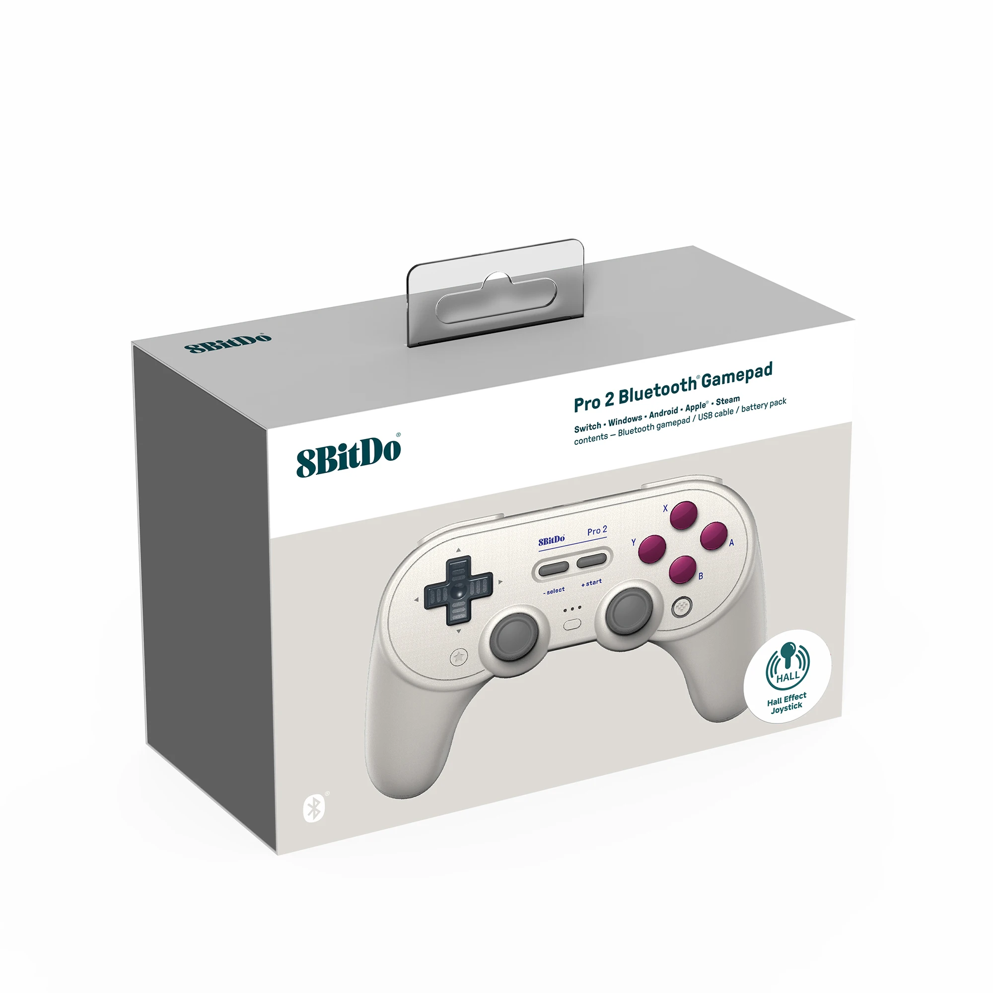 8Bitdo Pro2 Bluetooth Game Controller Wireless Gamepad with Hall Effect for Nintendo Switch,Pc,MacOS,Android,Steam,Raspberry Pi