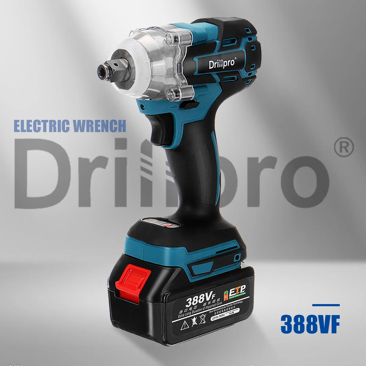 388vf 520n.m Brushless Cordless Electric Impact Wrench 1/2 Inch Power
