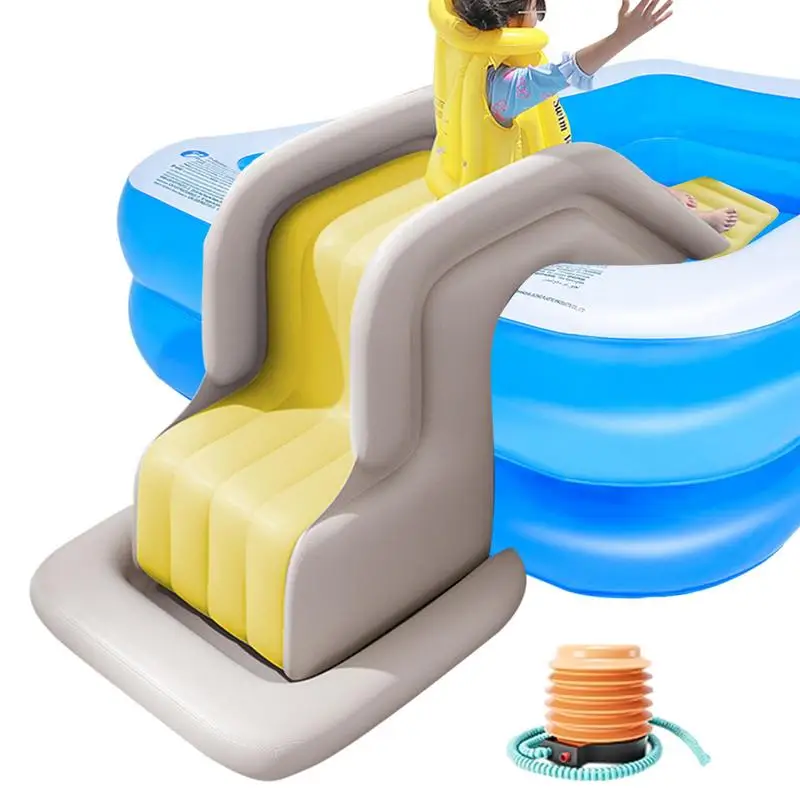 Inflatable Swimming Pool Slide Thick Sunshade Shed Slide Swimming Pool Children Adults Use Foldable Folding Send Air Pump inflatable play tent