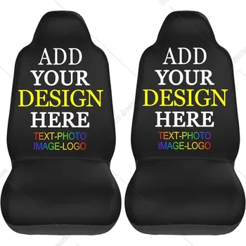 Custom Car Seat Covers for Cars Front Seats 2pcs Personalized Add Your Text Photo Protector Cover Elastic Soft Auto Decor 1