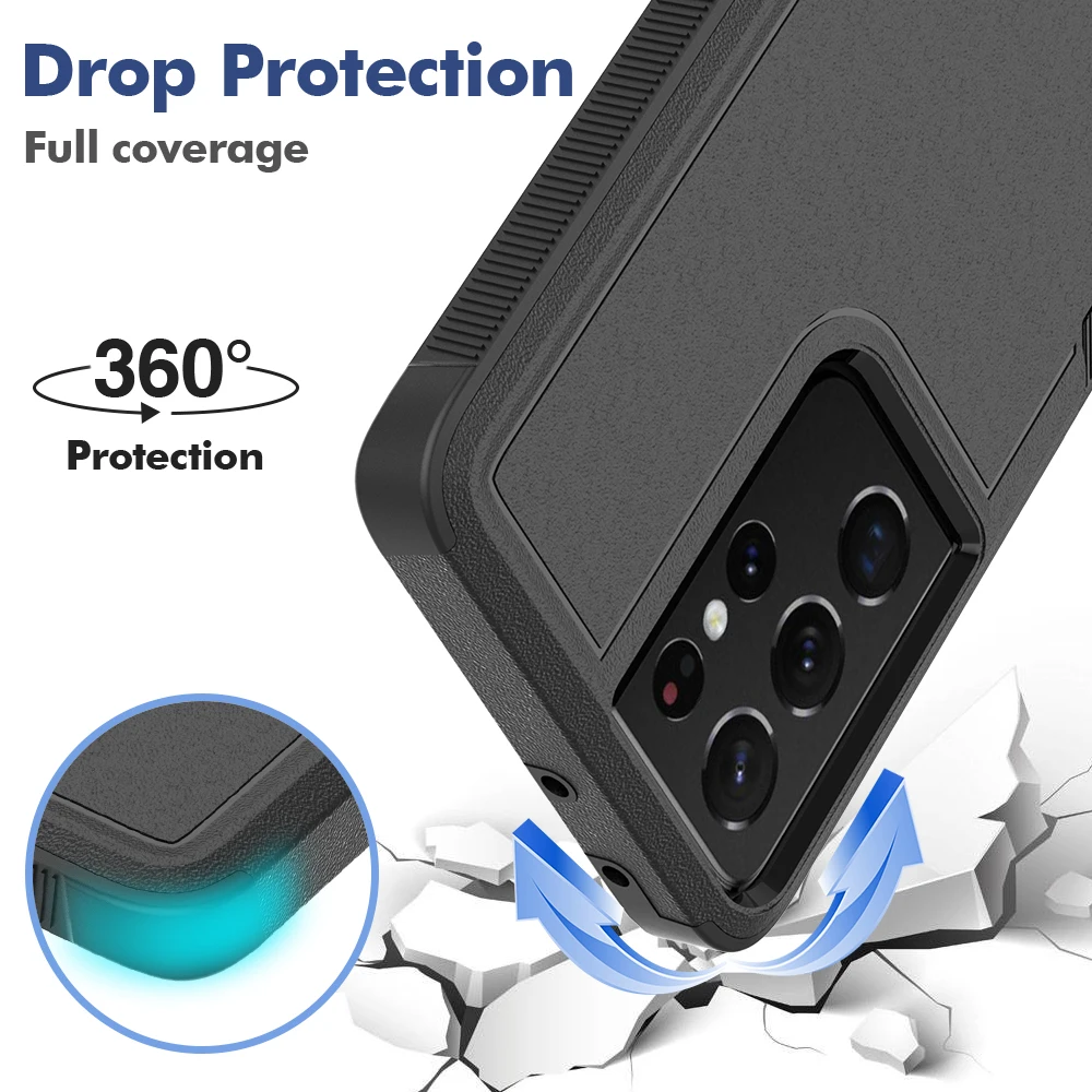 Stylish Shockproof Dual-Layer Phone Case with TPU/PC Hybrid Armor Protection