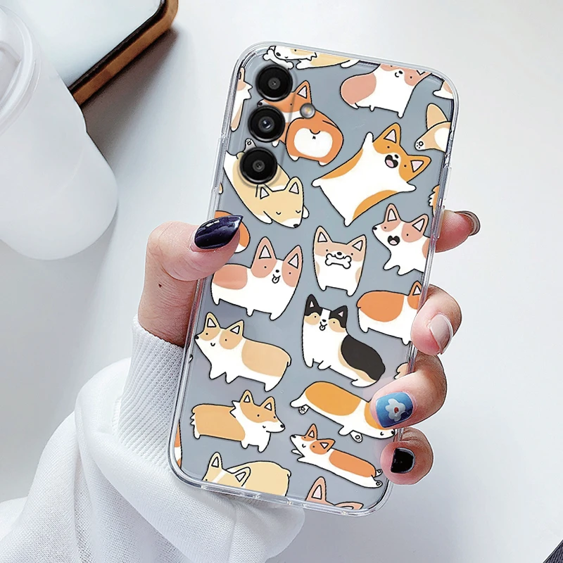 Clear Floral Cartoon Heart Shockproof Soft TPU Case - Transparent Cover