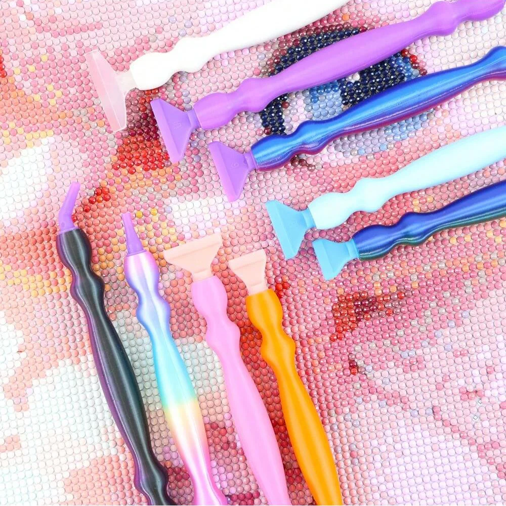 5D Diamond Painting Pen Kit Resin Ergonomic Point Drill Pens with Multifunctional Tips Embroidery Cross Stitch Accessories