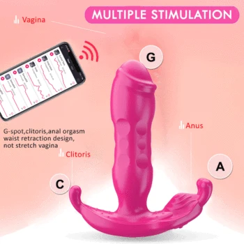 Wearable Butterfly Dildo Vibrator G Spot Telescopic Sex Toys for Women 10 Speeds Clitoris Stimulator APP Remote Control Panties 2