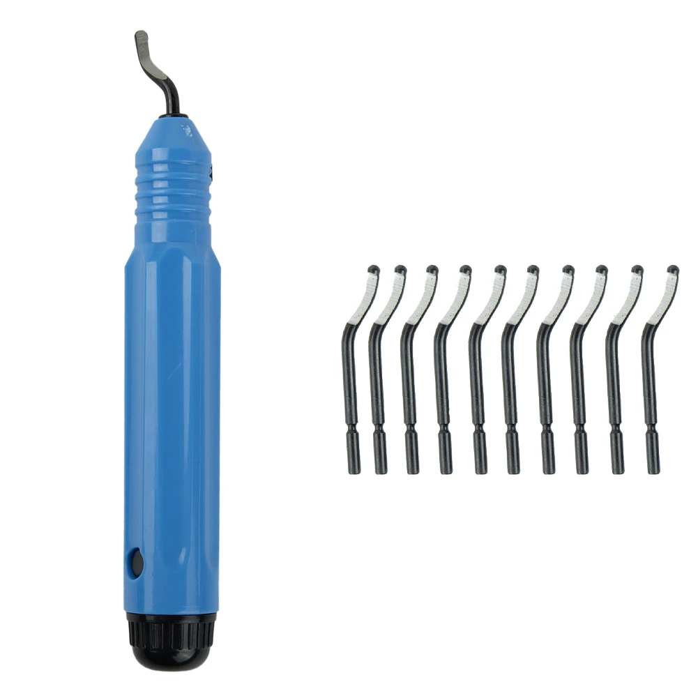 

NB1100 Deburring Tool Handle 10pcs BS1010 Blades Rotated 360 Degrees For Steel Aluminum Plastic Edge Trimming Manual Tools