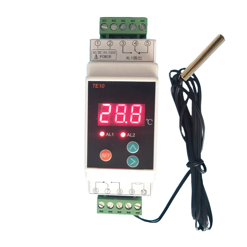 

Thermostat Controller With Sensor 2 Way Relay Output Temperature Controller -40-110℃ Heating Cool Thermostat Controller