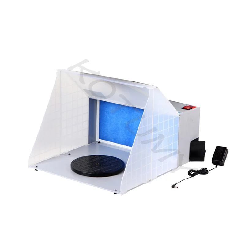 Portable Airbrush Spray Booth Set Foldable Exhaust Filter Extractor Set Paint Booth for Model Crafts Painting