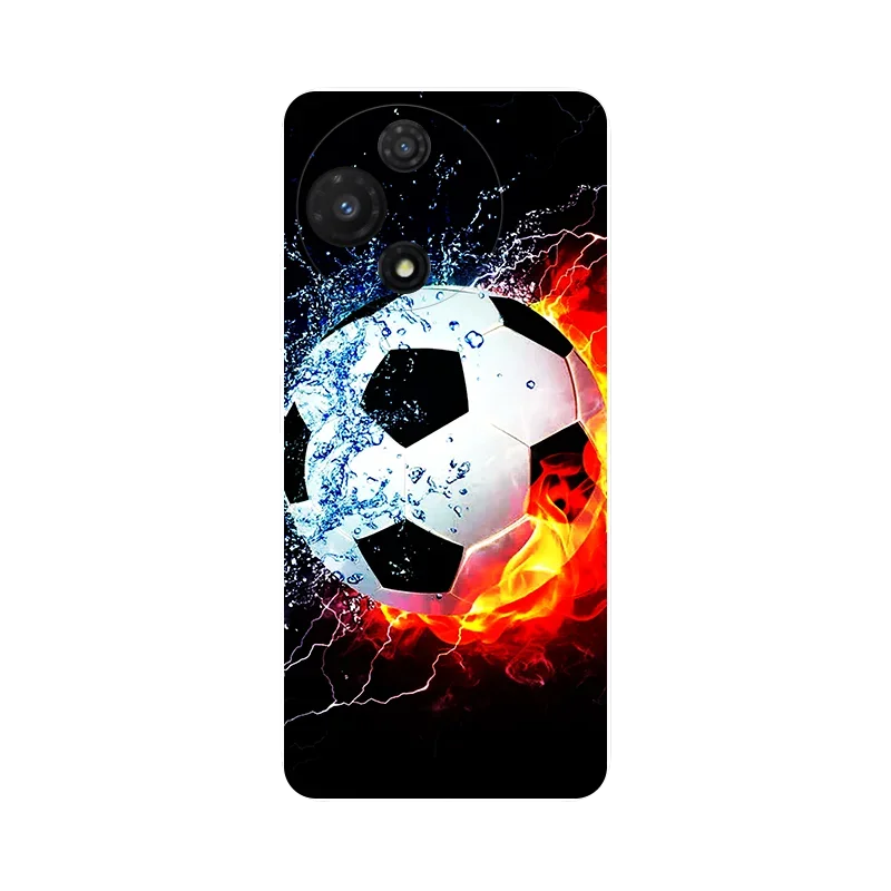 Stylish Soft Silicone Wolf Marble Flowers Phone Case Cover