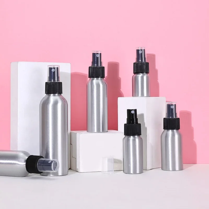 Botellas de aerosol de aluminio (paquete de 3) de 20 onzas – Botellas de  aerosol recargables de aluminio de metal plateado, solución de limpieza