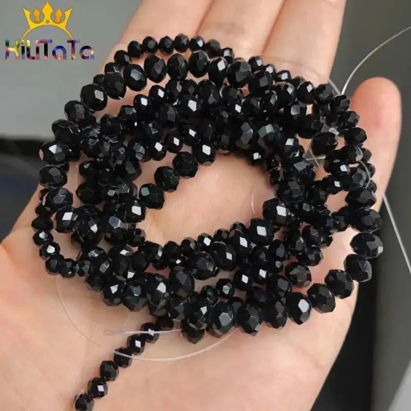 Faceted Glass Crystal Rondelle Beads Loose Spacer Beads For Jewelry Making DIY Bracelet Necklace Strands 4/6/8/10/12/14mm