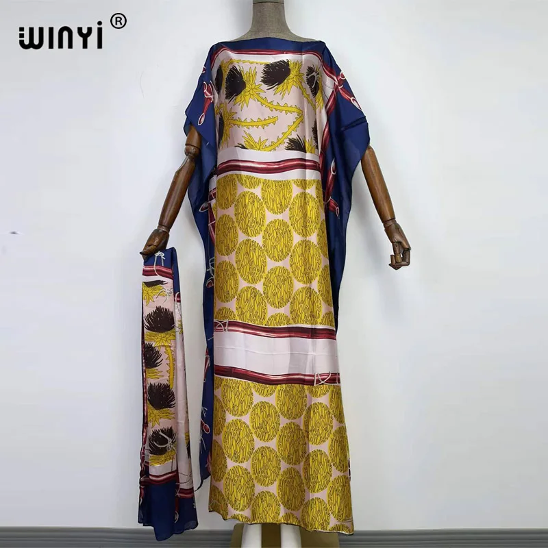 

2022 Africa party Dress Print robe femme Loose Elegant Muslim Abaya dress woman winyi Broder Riche Sexy Lady Party maxi beach