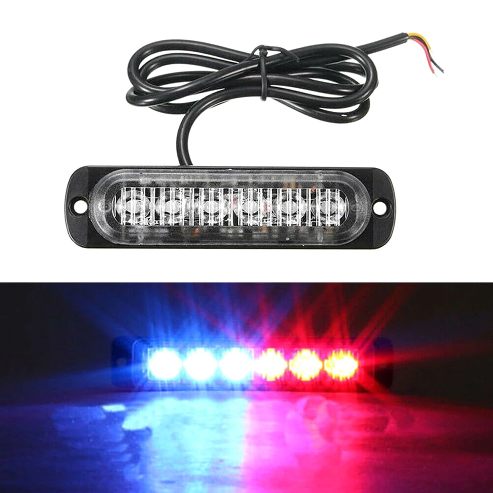 

18W 6 LED Car Strobe Warning Light Strobe Grille Flashing Lightbar Truck Car Beacon Lamp Amber Traffic Light 12V 24V Car Light