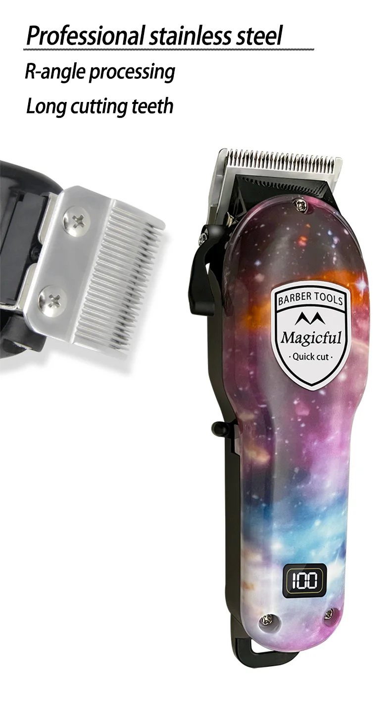 Description Picture 6 of itemMagicful Hair Trimmer For Men Fashion Professional Hair Rechargeable Li-ion Battery Shaving Adjustable Electric Hair Clipper