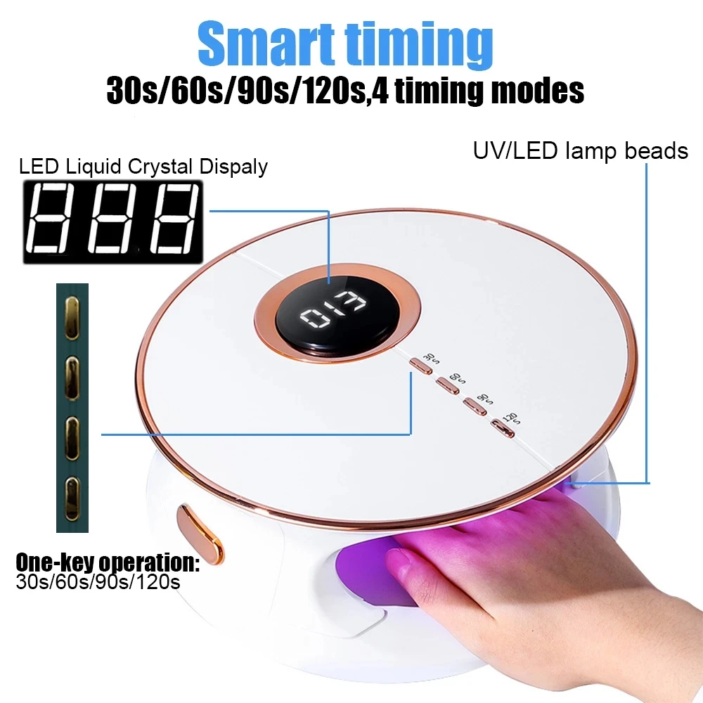 Lampada LED per unghie 168W Lampada professionale a secco UV Gel Smalto per unghie Asciugatura rapida Attrezzatura per salone d'arte Tutte le forniture per manicure_voghion.com